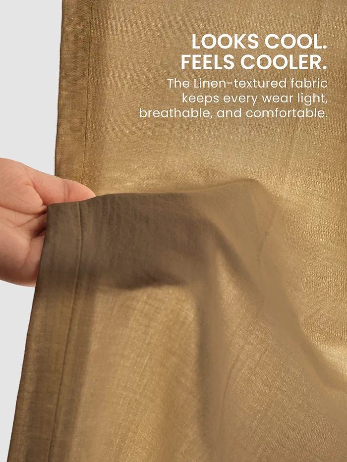 Khaki Textured Summer Pants